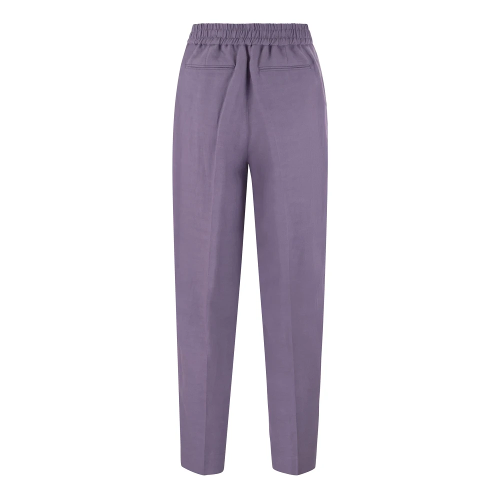 PT Torino Cropped Trousers Purple Dames
