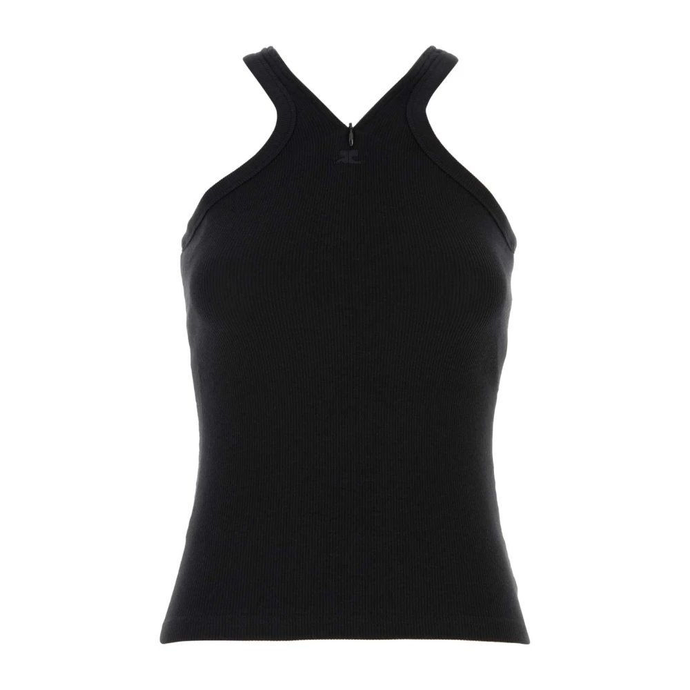 Courrèges Stretch Katoenen Tanktop Black Dames