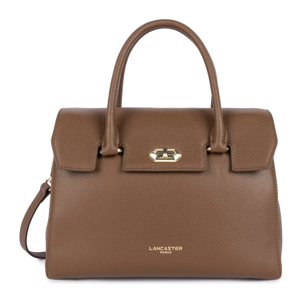 Lancaster Women's Brown Handbags, One Size, Milano Cosmos Leather Handbag With Flap Closure
