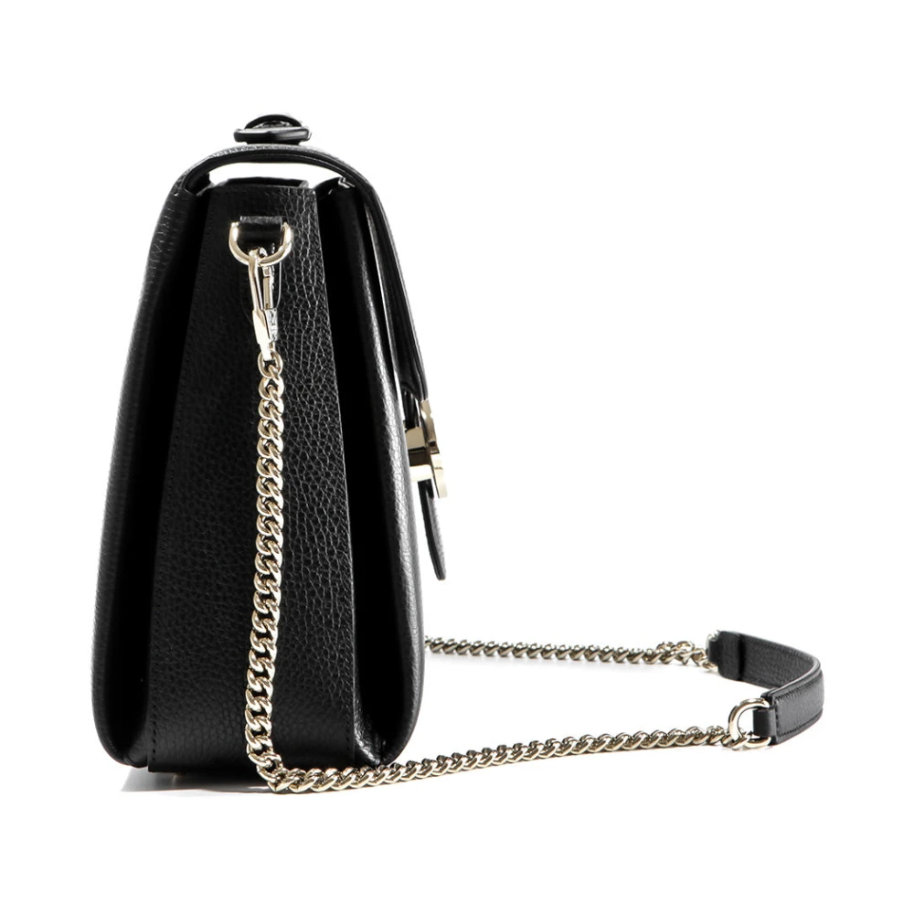 Gucci Zwarte Handtas Logo Leer Dollar Calf Black Dames