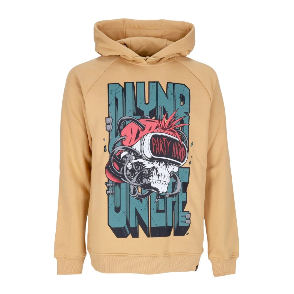 Dolly Noire Men's Beige Hoodies, Xl, Skull Hoodie Party Style