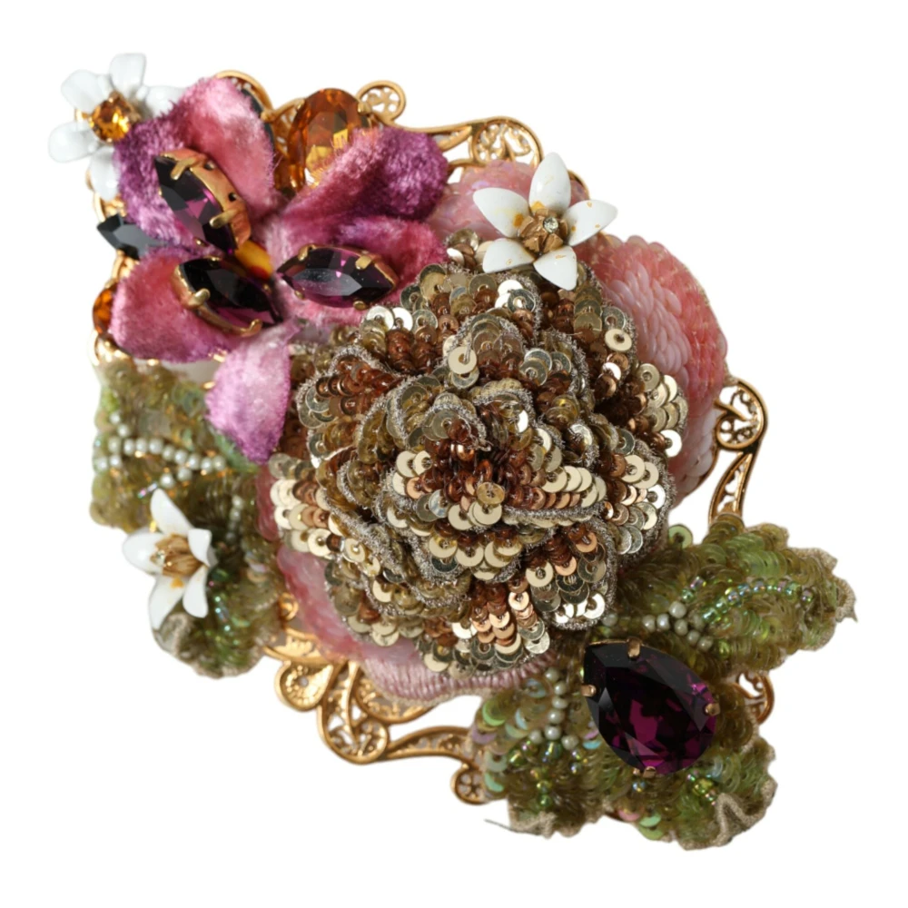 Dolce & Gabbana Kristallen Bloemen Haarklem Multicolor Dames