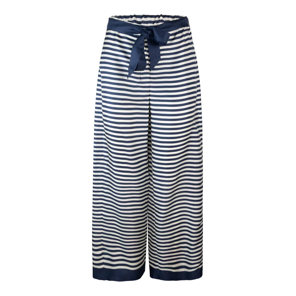 Max Mara Vrouw Blauw Broeken Dames, S, Zijden Broek