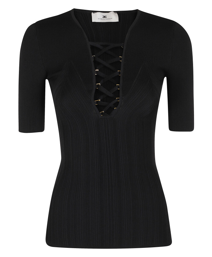 haut-en-maille-noir-a-col-en-v