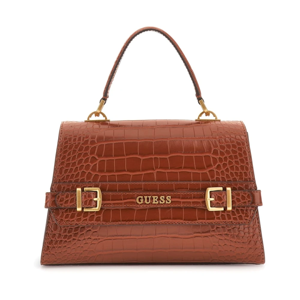 Guess Luxe Satchel Donker Honing Brown Dames