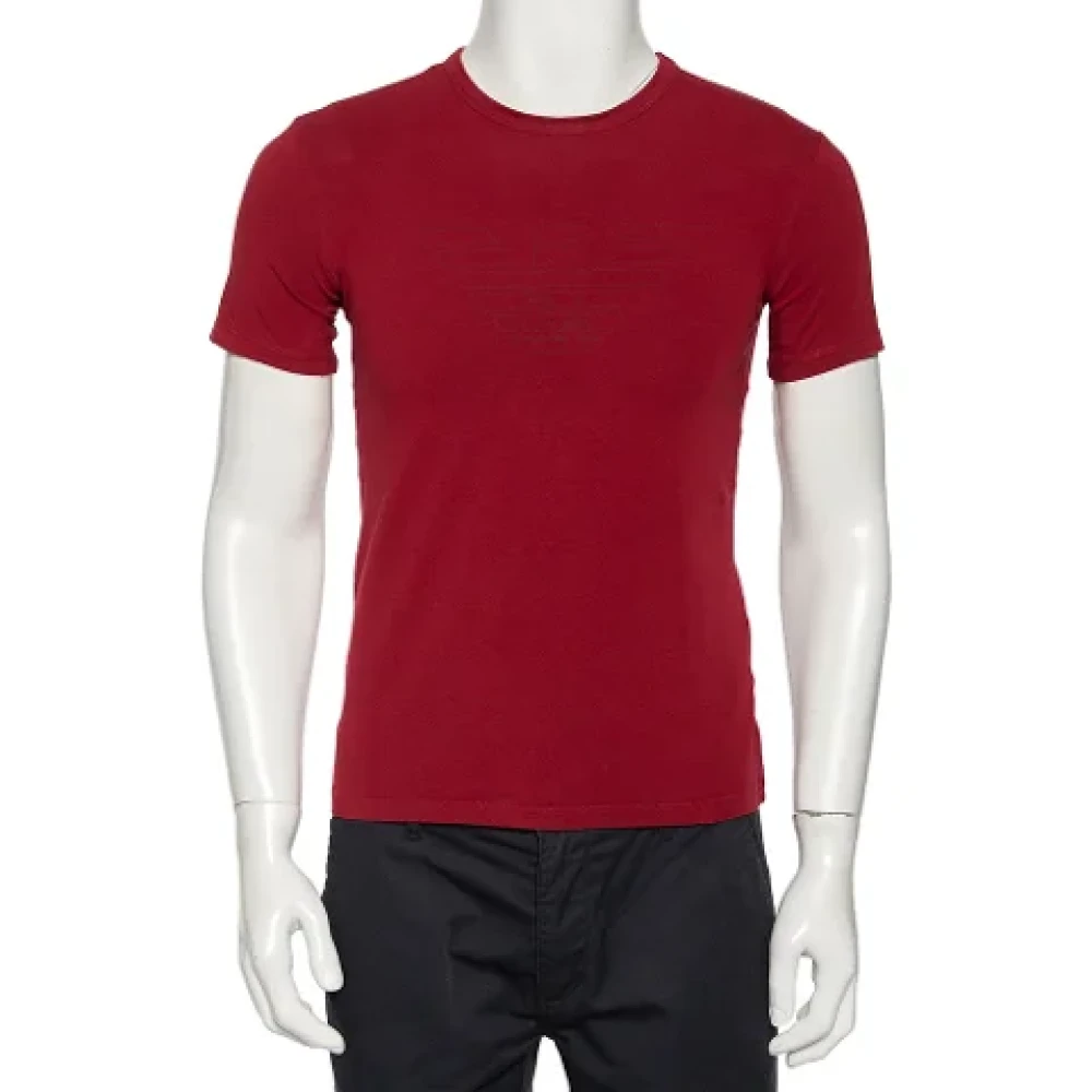 Armani Pre-owned Cotton tops Red Dames