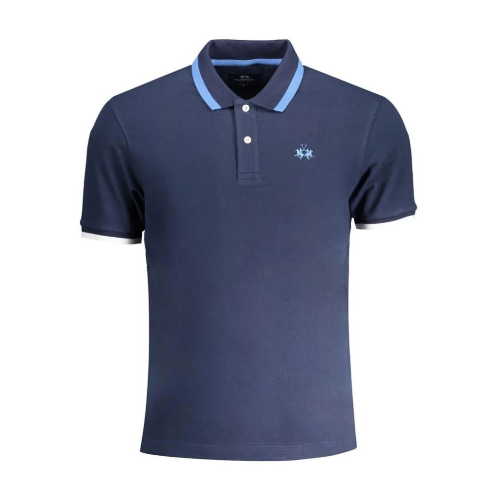 LA MARTINA Blauw Polo Shirt Klassiek Ontwerp Blue Heren