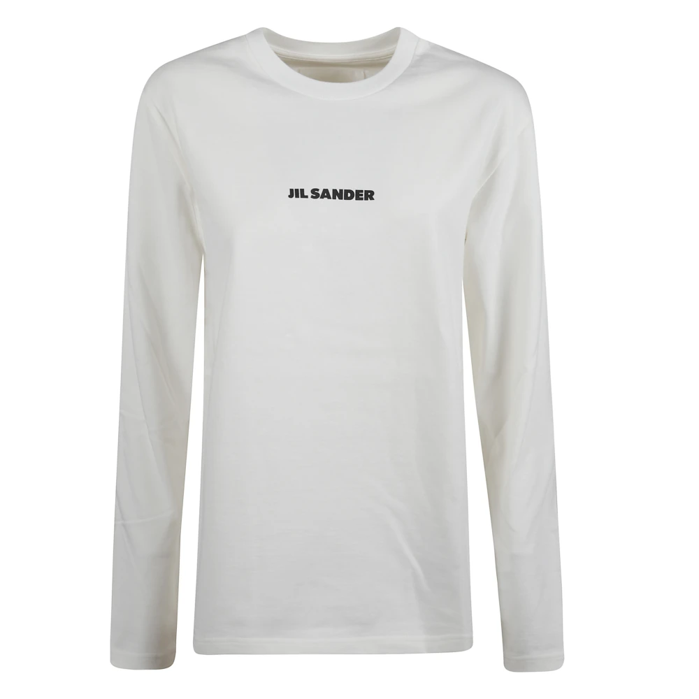 Jil Sander Women's White Logo T-Shirt - Long Sleeve T-Shirts - S - Tops