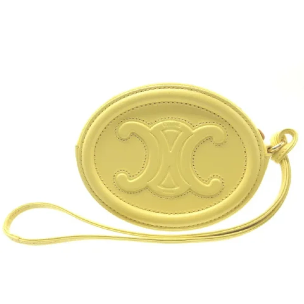 Celine Vintage Pre-owned Leather shoulder-bags Yellow Dames