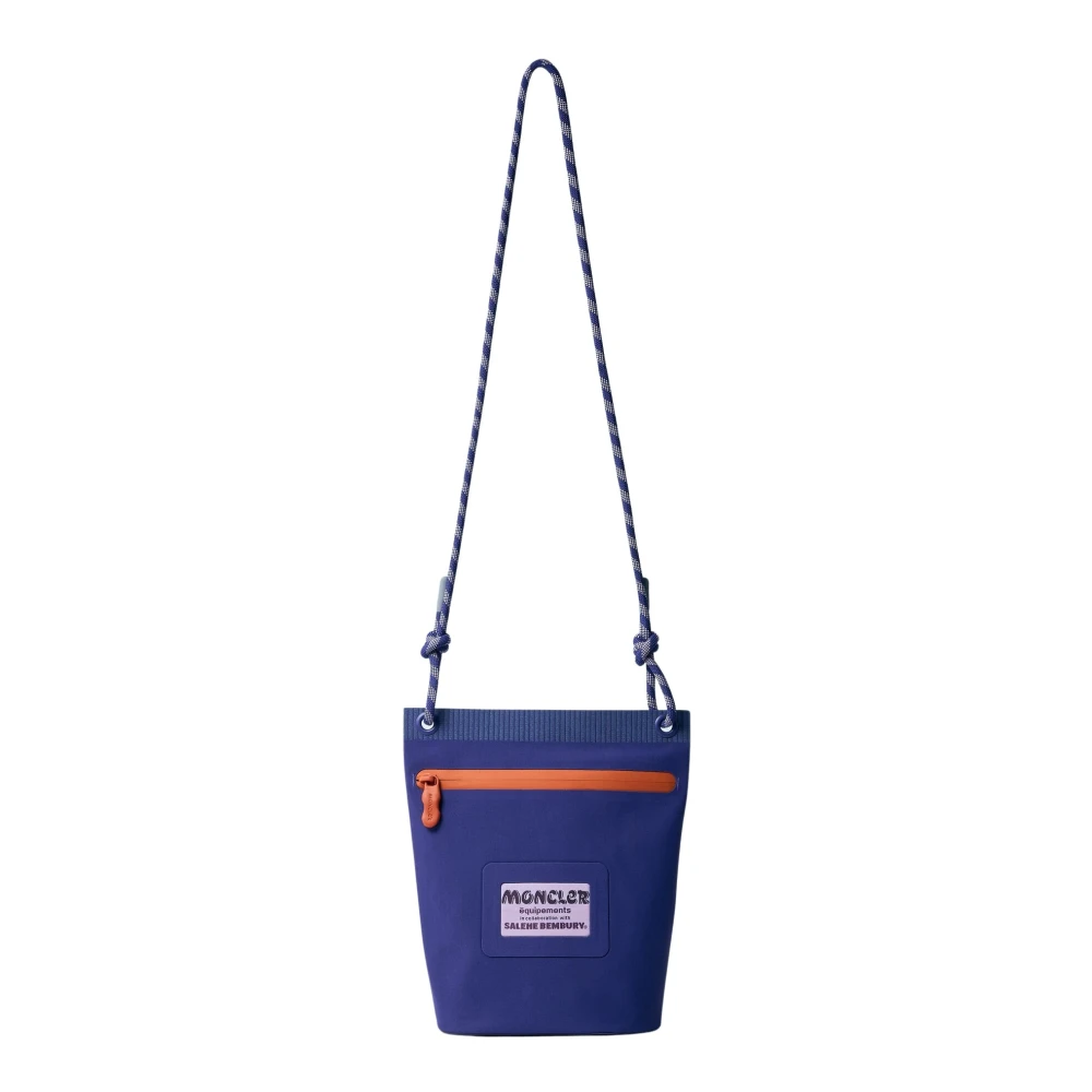 Moncler Cross Body Bags, Male, One Size, Logo Patch Crossbody Bag Purple