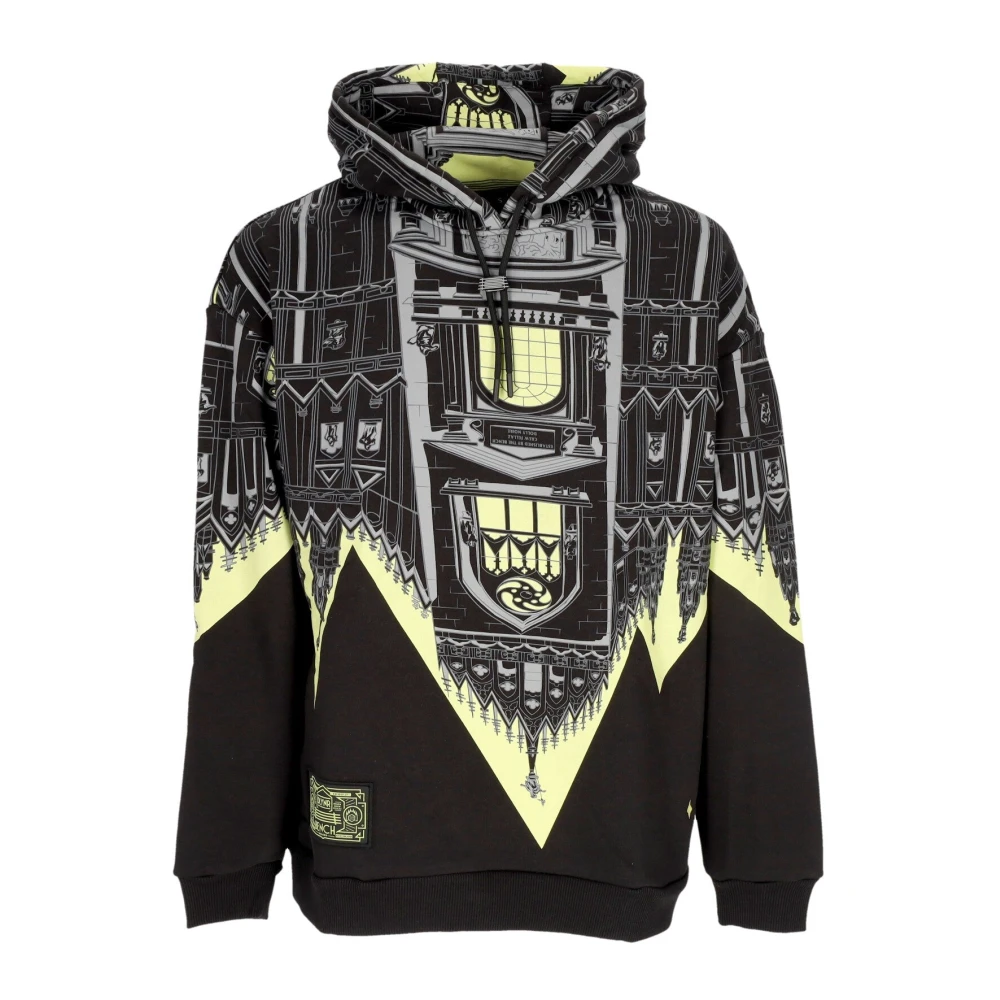 Dolly Noire Men's Multicolor Milan Cathedral Print Hoodie Black/Lime - Hoodies - Xl - Sweatshirts & Hoodies