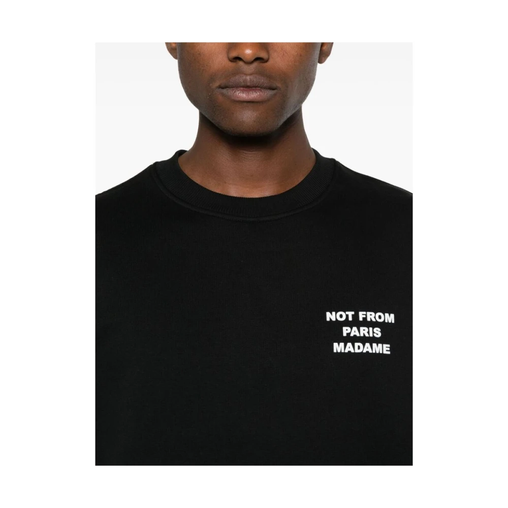Drole de Monsieur Zwarte Katoenen Crew Neck Sweatshirt Black Heren