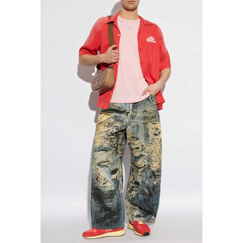 Diesel T-shirt T-Boxt-Pak Pink Heren