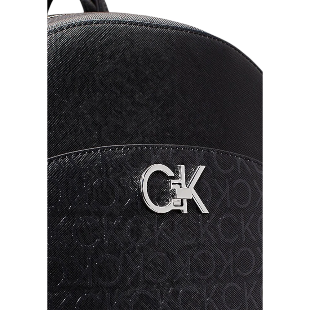 Calvin Klein Ronde Logo Rugzak in Zwart Black Dames