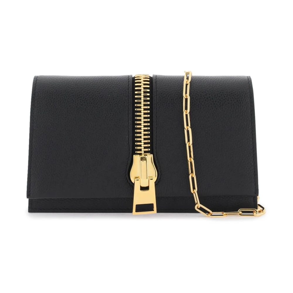Tom Ford Grained Leather Mini Clutch Tas Black Dames