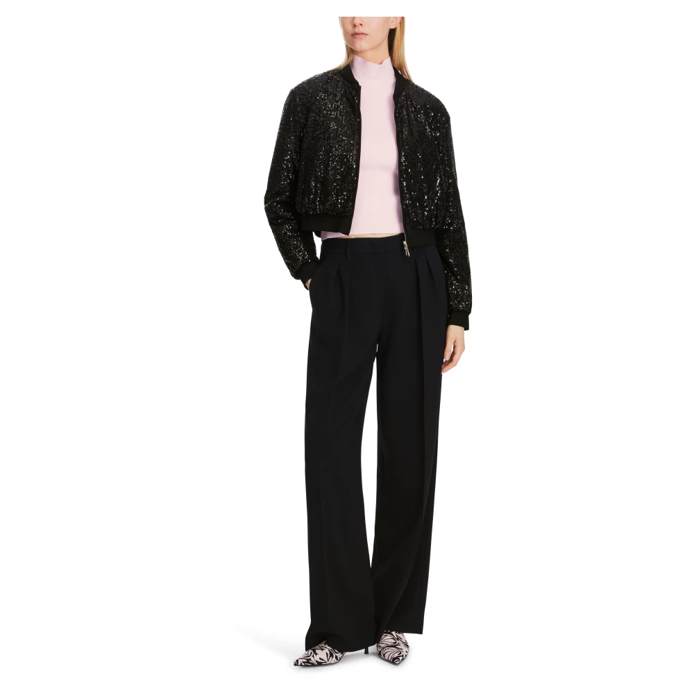 Marc Cain Pailletten Blouson Jas Black Dames