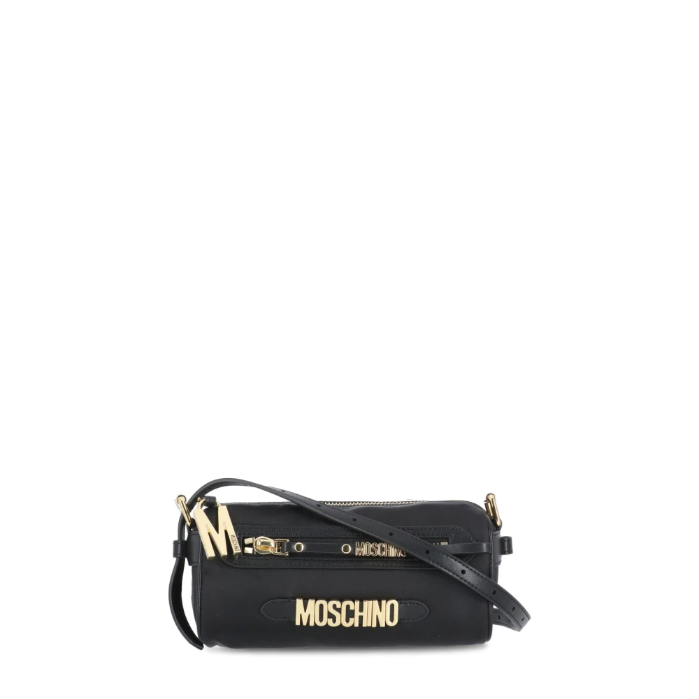 Moschino Zwarte schoudertas met voorvak Black Dames