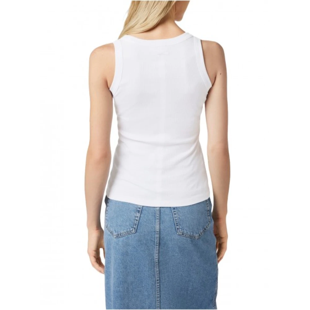 Calvin Klein Geribbelde katoenen tanktop White Dames