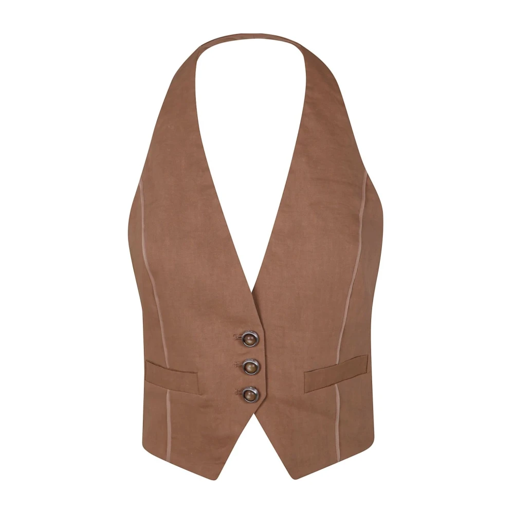 Pinko Elegante Marrone Gebreide kleding Ss25 Brown Dames