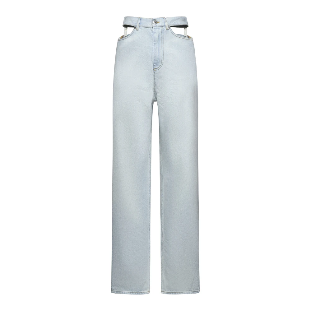 Maison Margiela Blauwe Denim Hoge Taille Jeans Blue Dames