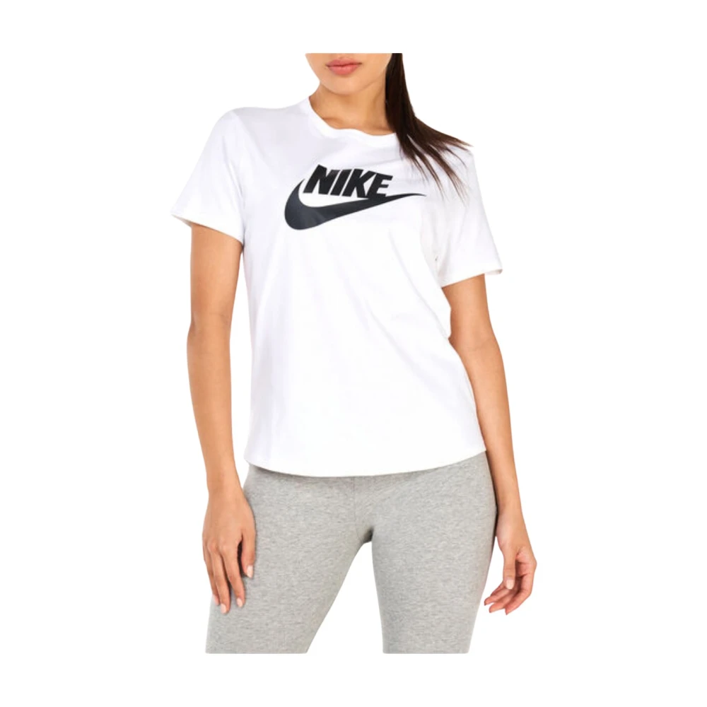Nike Women's White Printed Short Sleeve Round Neck T-Shirt
