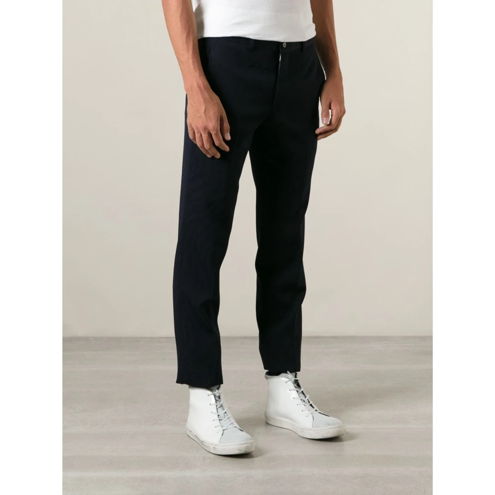 Comme des Garçons Luxe Blauwe Wol Maatwerk Broek Black Heren