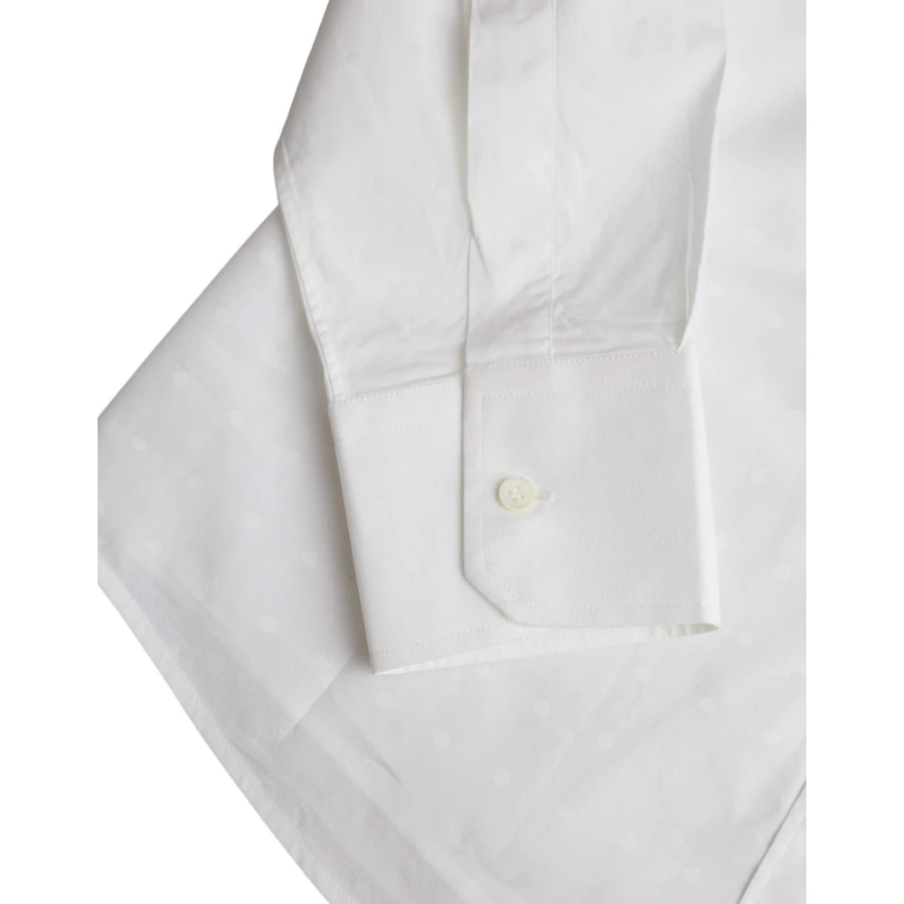 Dolce & Gabbana Wit Logo Katoenen Heren Overhemd White Heren