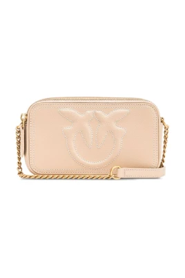 Chic Beige Läder Axelremsväska