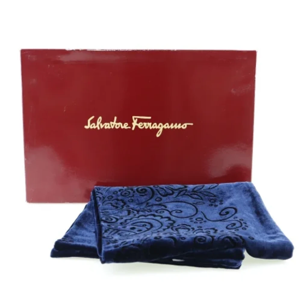 Salvatore Ferragamo Pre-owned Fabric scarves Blue Dames