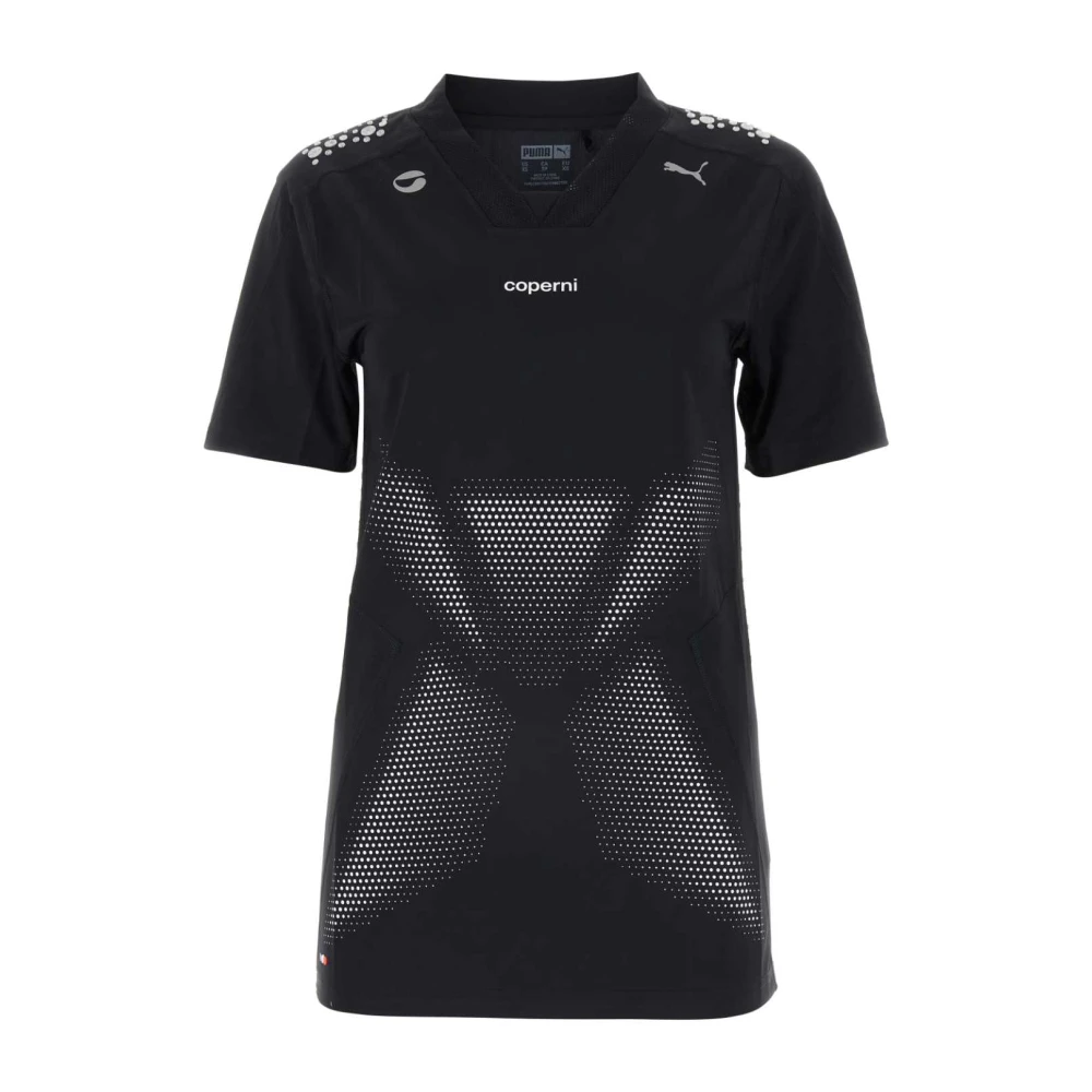 Coperni Zwart stretch nylon t-shirt Black Dames