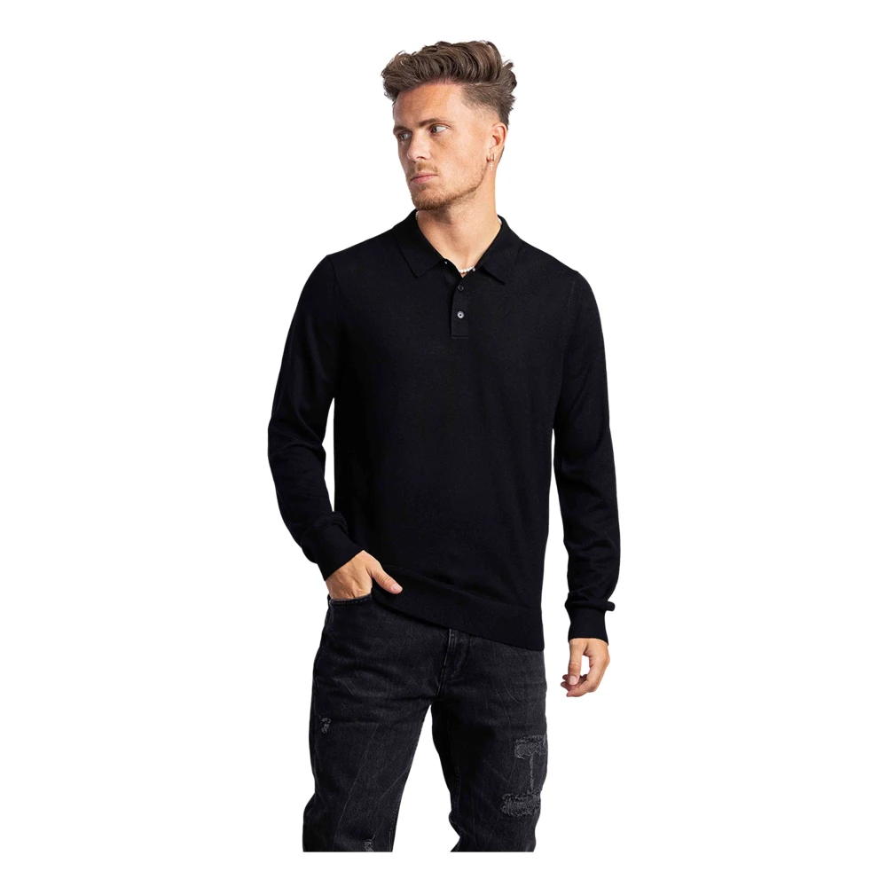 Michael Kors Longsleeve Polo Shirt Black Heren