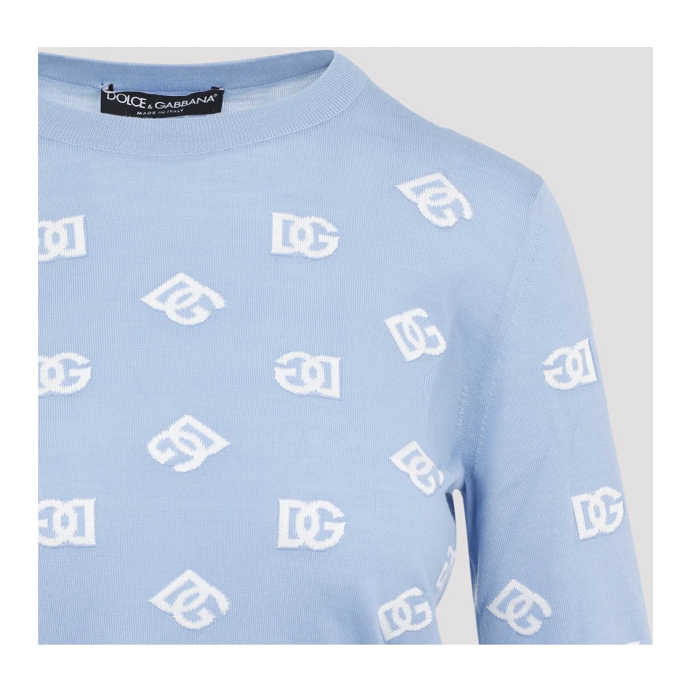 Dolce & Gabbana Logo Pullover Sweater Blue Dames