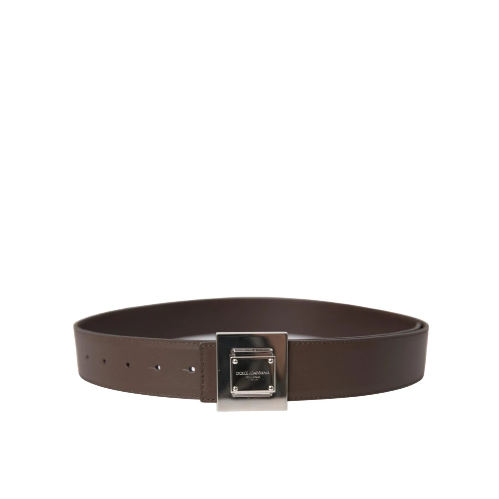 Dolce & Gabbana Bruin Leren Riem met Metalen Gesp Brown Dames