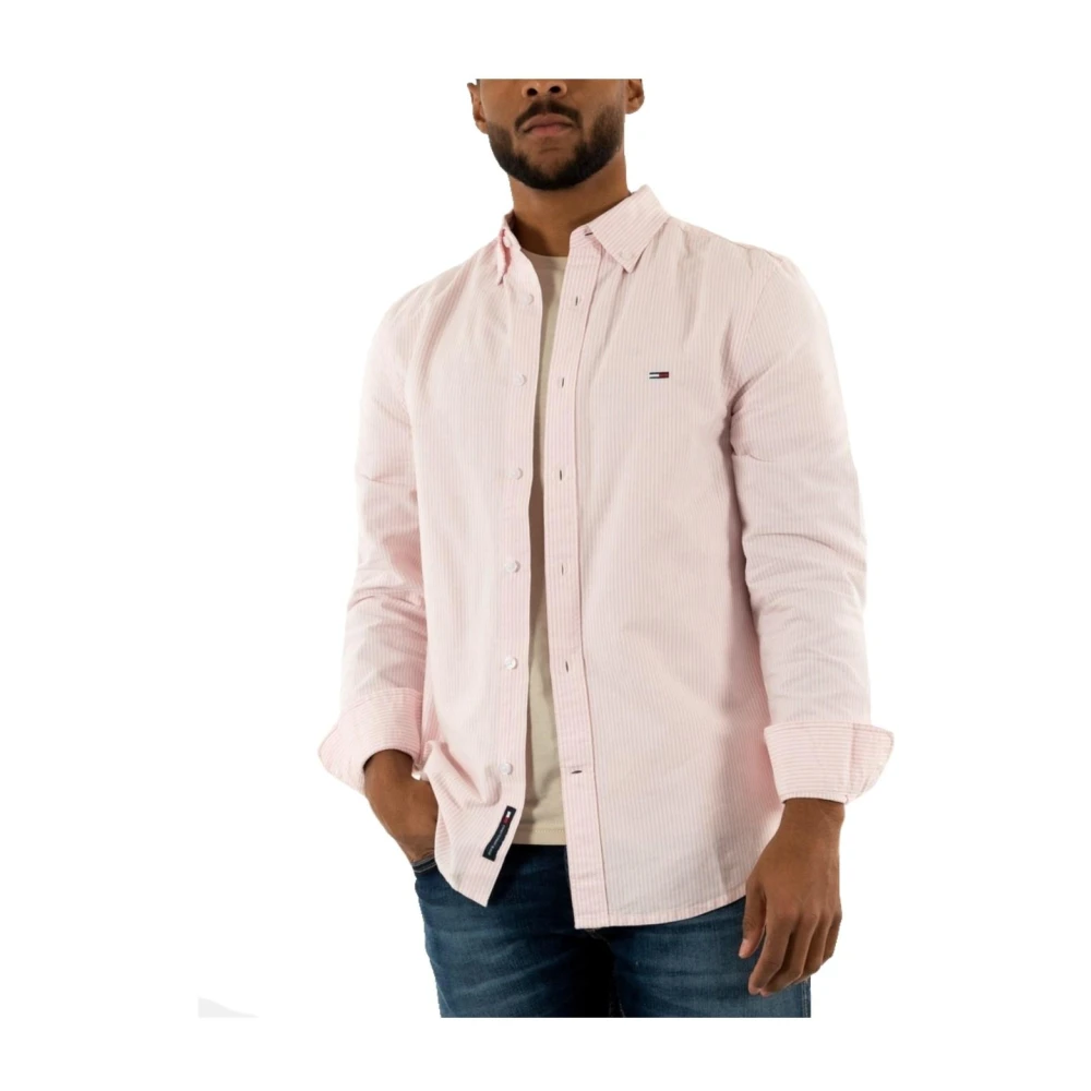Tommy Hilfiger Men's Pink Slim Stripe Oxford Shirt