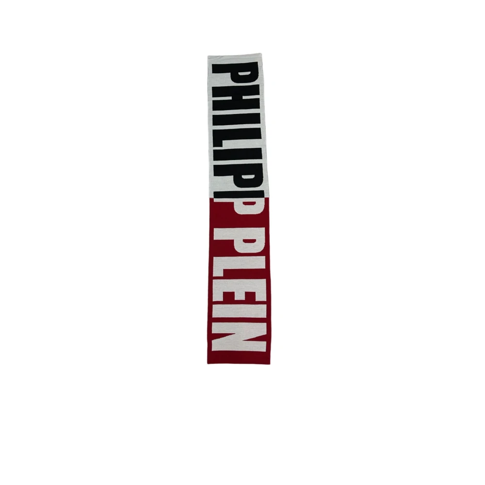 Philipp Plein Rechthoekige Bicolor Logo Wollen Sjaal Multicolor Heren