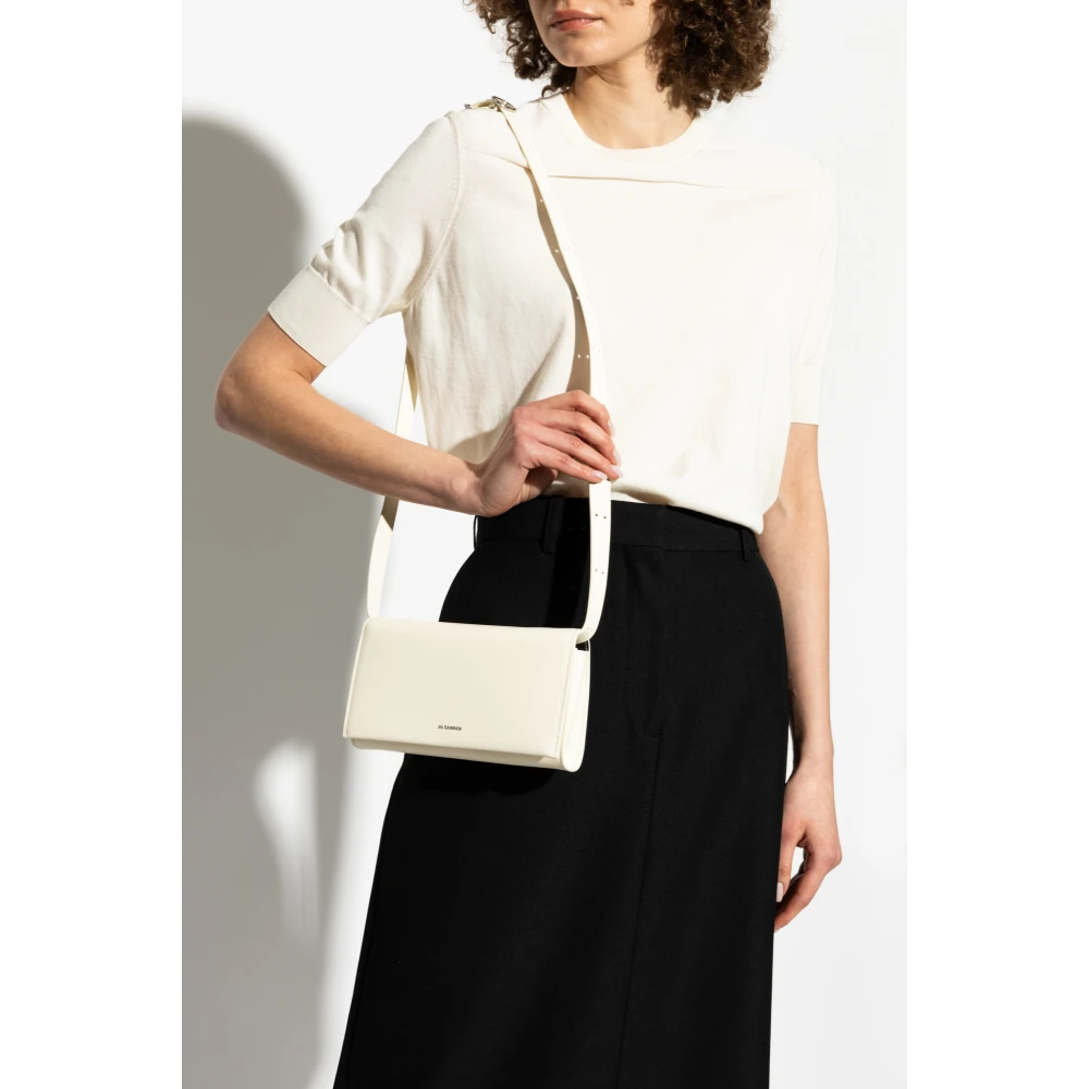 Jil Sander Leren portemonnee aan een band Beige Dames