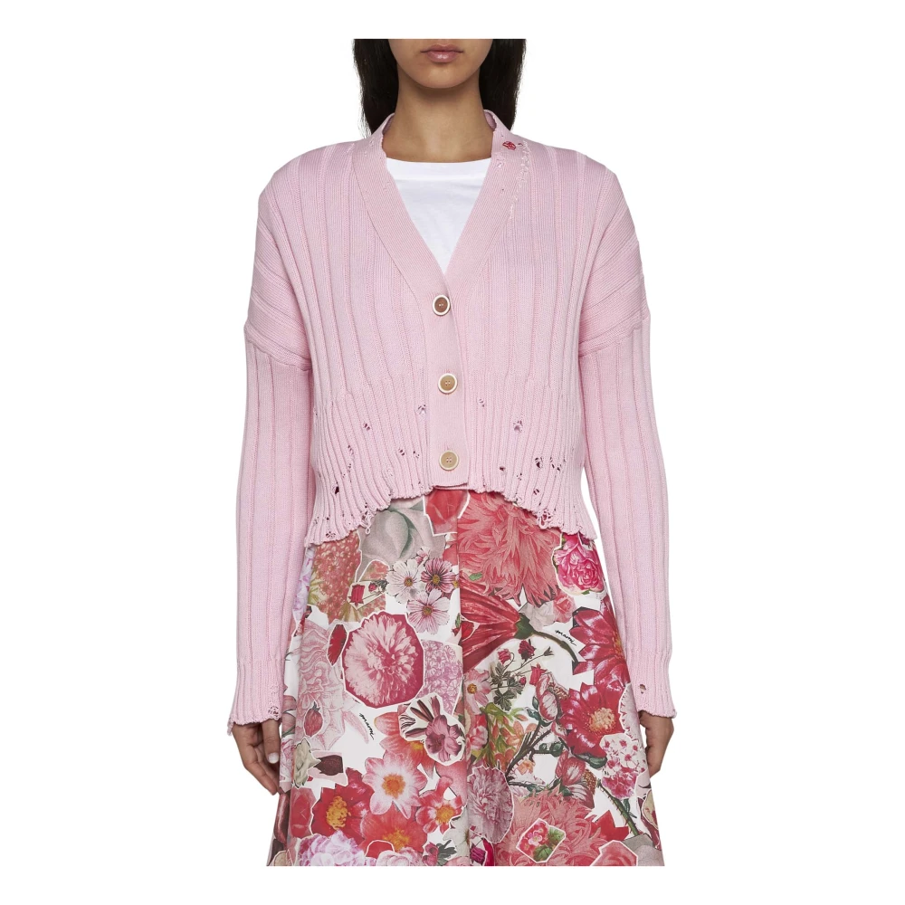 Marni Bloemen Geborduurde Trui Pink Dames
