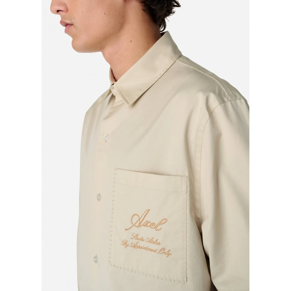 Axel Arigato Gestikte Borduurshirt Beige Heren
