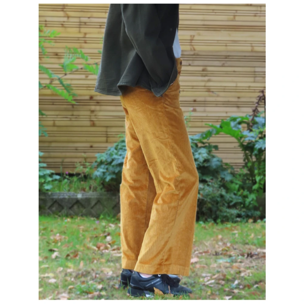 Mason's Wijde Corduroy Broek Yellow Heren