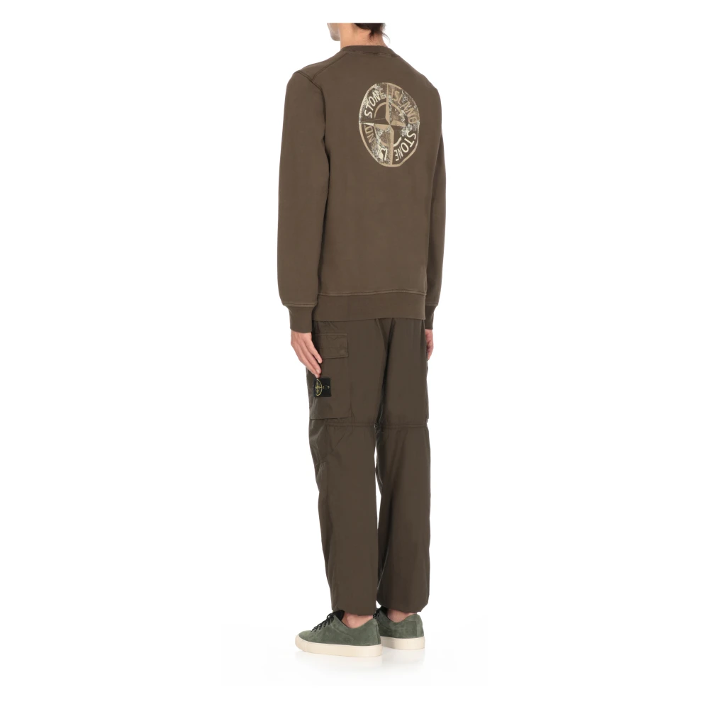 Stone Island Groene Katoenen Sweatshirt met Logoprint Green Heren