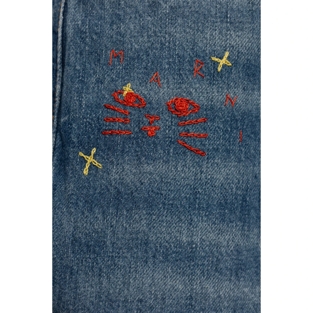 Marni Jeans met patches Blue Dames