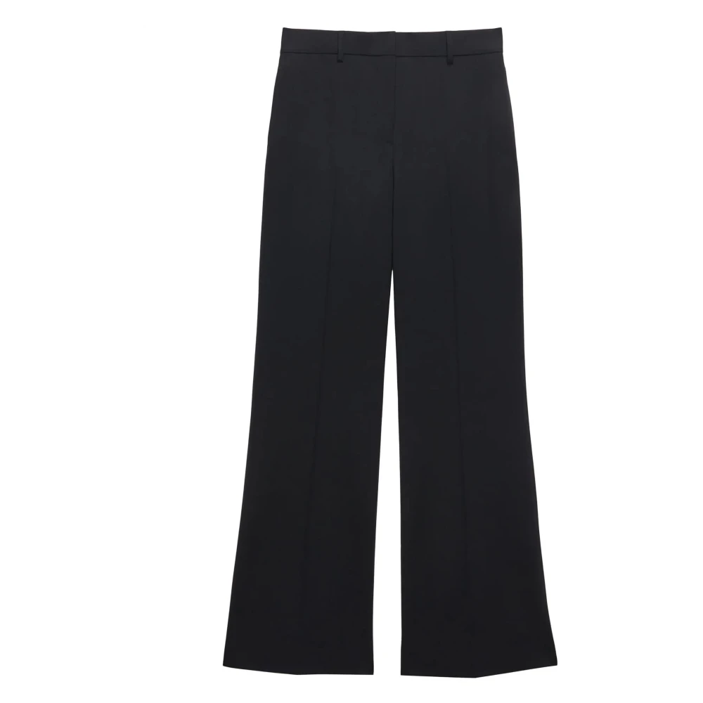 Msgm Women's Black Wide Trousers, L, Tailored Palazzo Trousers