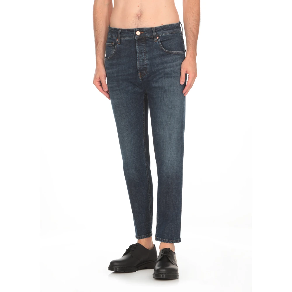 Don The Fuller Blauwe Katoenen Jeans met Riemlussen Blue Heren