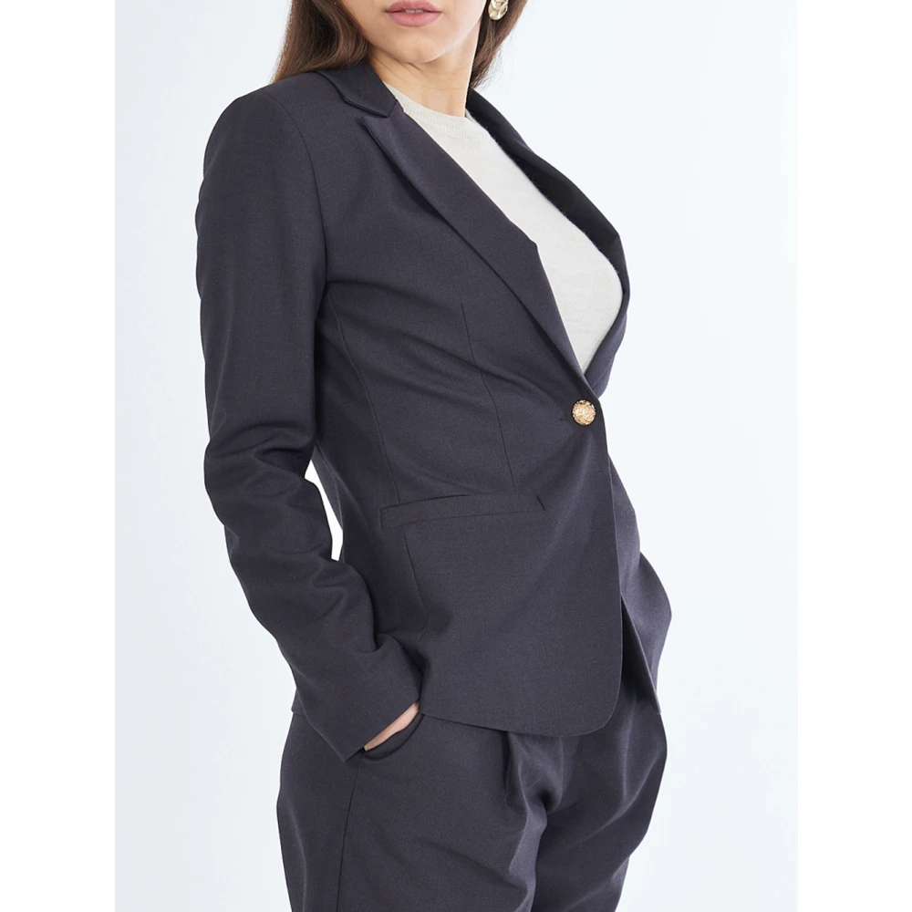 YES ZEE Antraciet Blazer voor Moderne Vrouwen Gray Dames