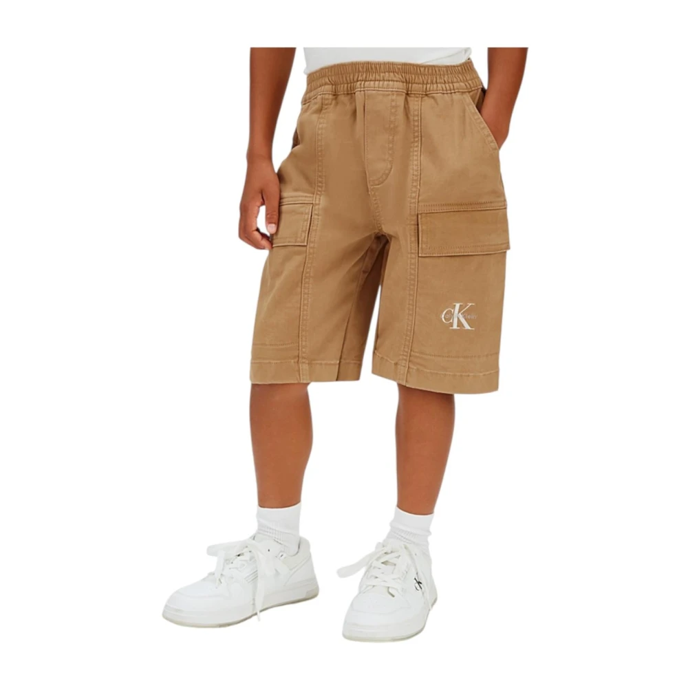 Calvin Klein Unisex Kids Beige Shorts, 6 Y, Bermuda Shorts