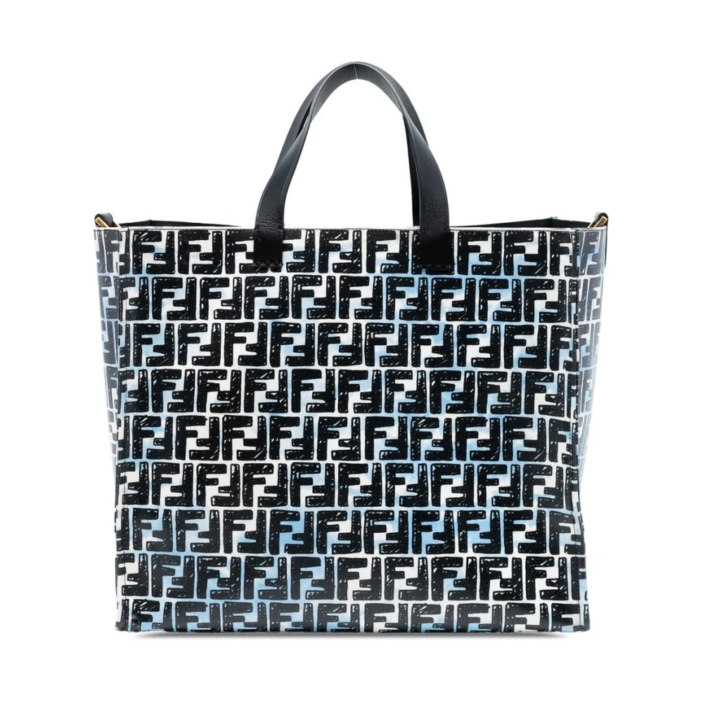 Fendi Vintage Women's Blue Pre-Owned Ff Monogram Tote Bag