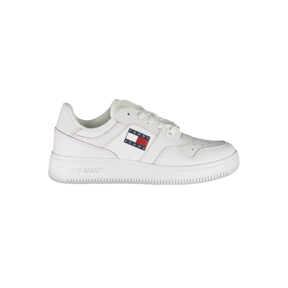 Tommy Hilfiger Women's White Sneakers, 4 Uk, Leather Sneaker