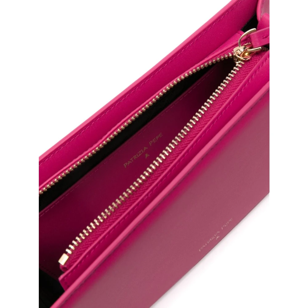 PATRIZIA PEPE Fuchsia Leren Schoudertas met Logo Pink Dames