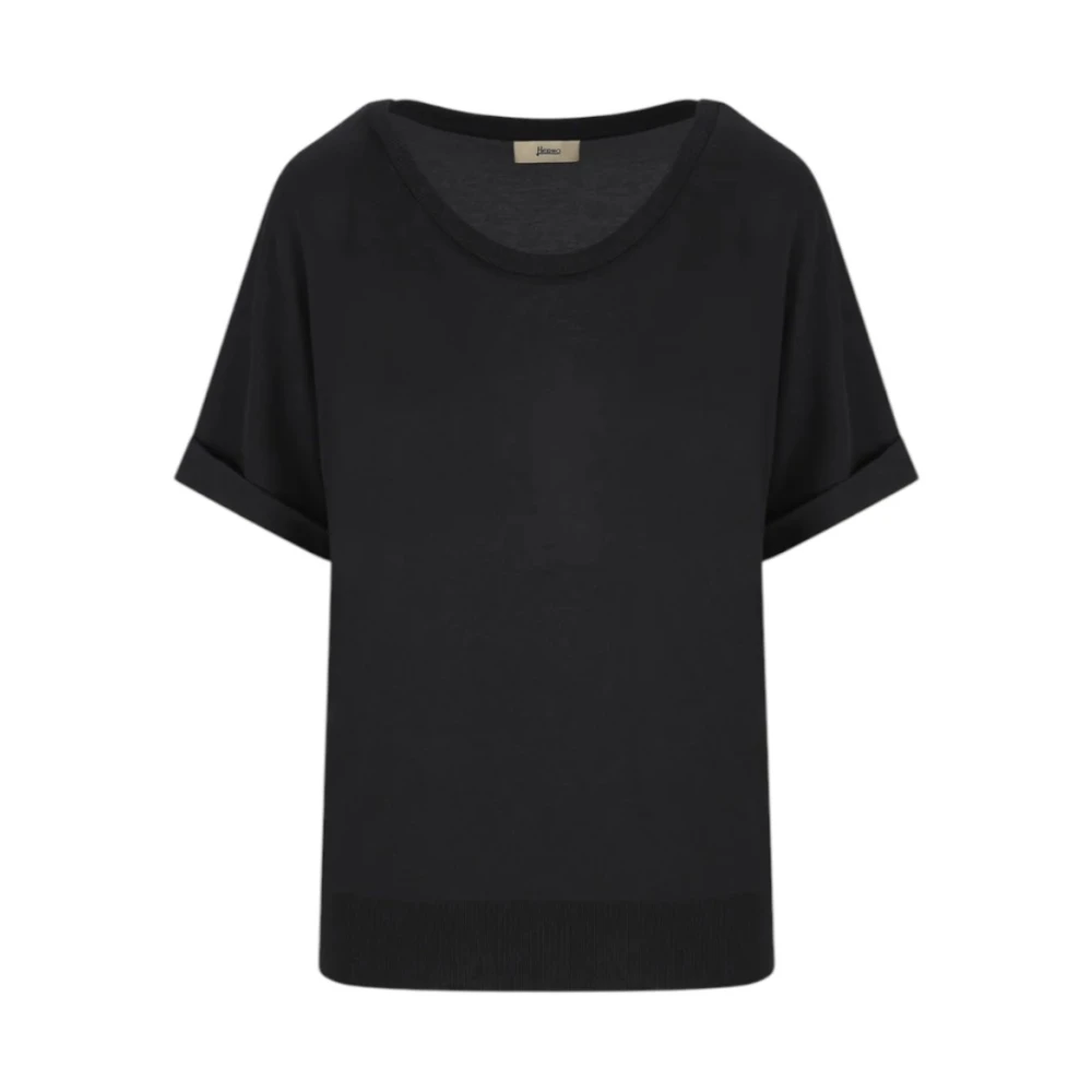 Herno Mujer Negro Camisetas, Talla: S