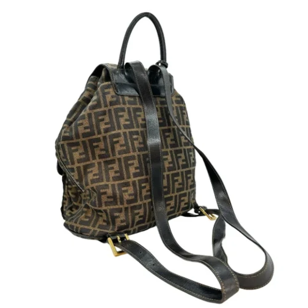 Fendi Vintage Pre-owned Canvas shoulder-bags Brown Dames